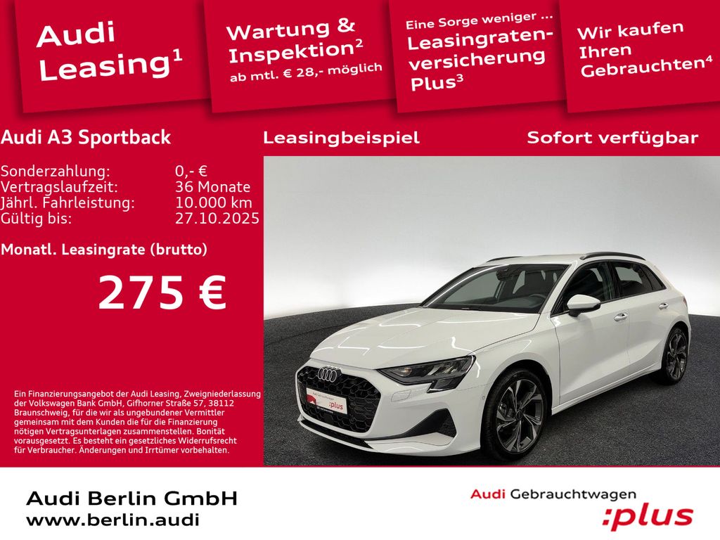 Audi A3 Sportback Advanced 35 TFSI 6-G. RFK AHK NAVI