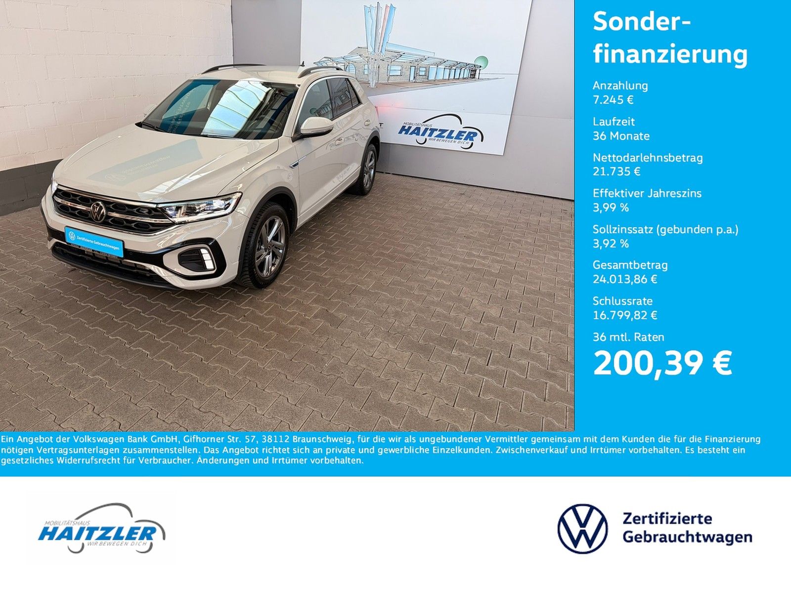 Fahrzeugabbildung Volkswagen T-Roc R-Line 1,5 TSI DSG +ACC +LED +AHK +ParkAss