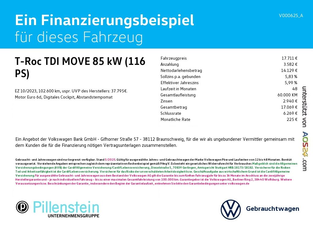 Volkswagen T-Roc TDI MOVE NAVI-APP+ACC+SHZ+PDC+ALU+GJR imagem 2
