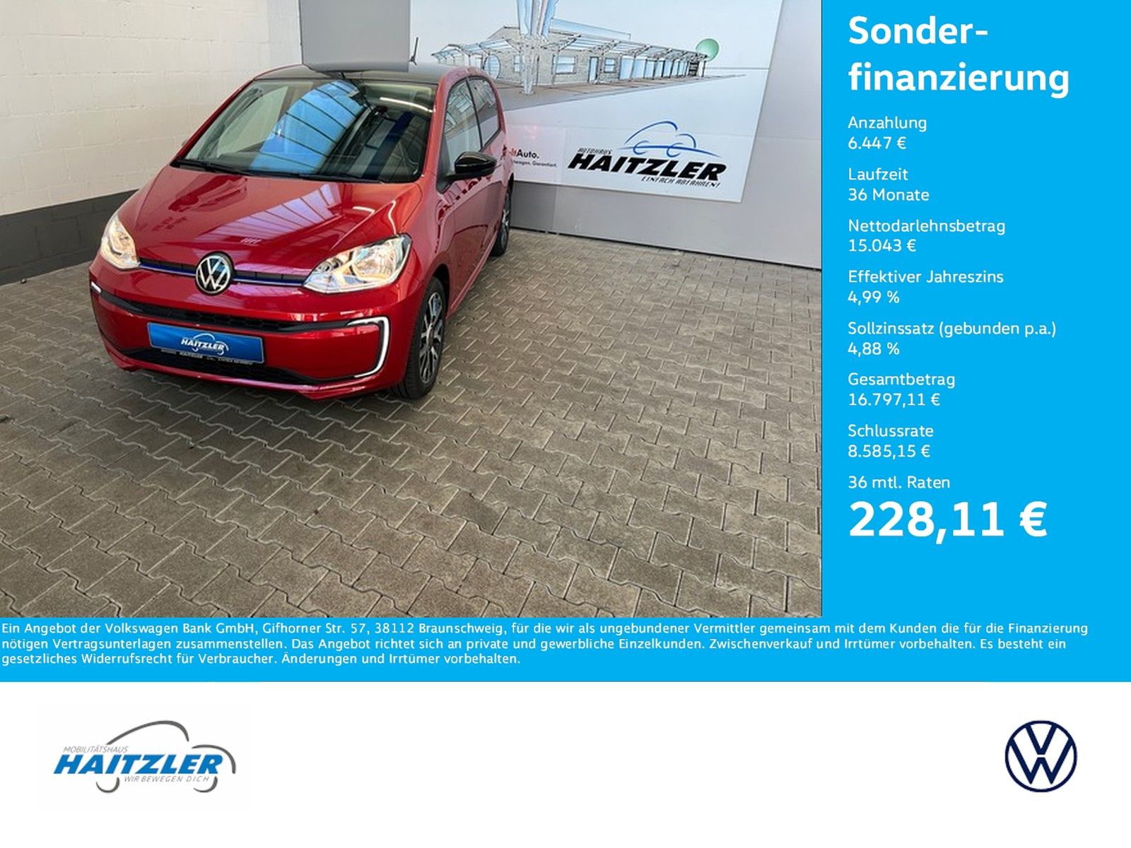 Fahrzeugabbildung Volkswagen E-Up! Edition + Kamera + Vorbereitung E-Remote