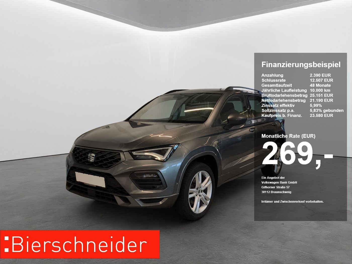 Seat Ateca 2.0 TDI DSG FR LED+NAVI+AHK+KAMERA+PARKLEN