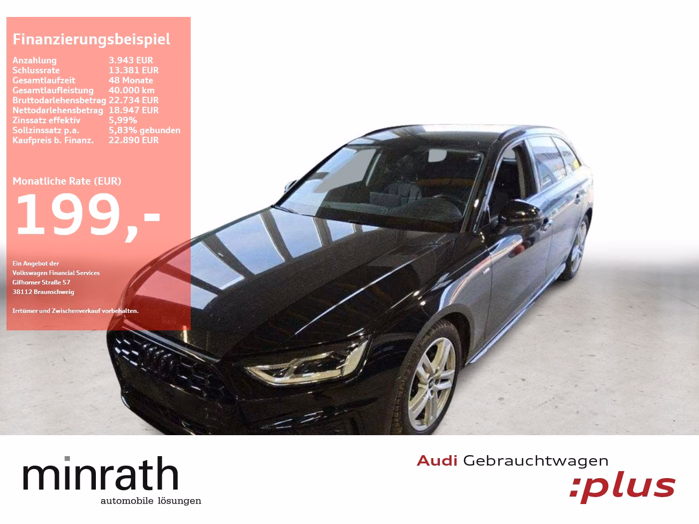 Audi A4 Avant 40 TDI S-Line APP+DAB+VIRT+LED+NAVI+PDC
