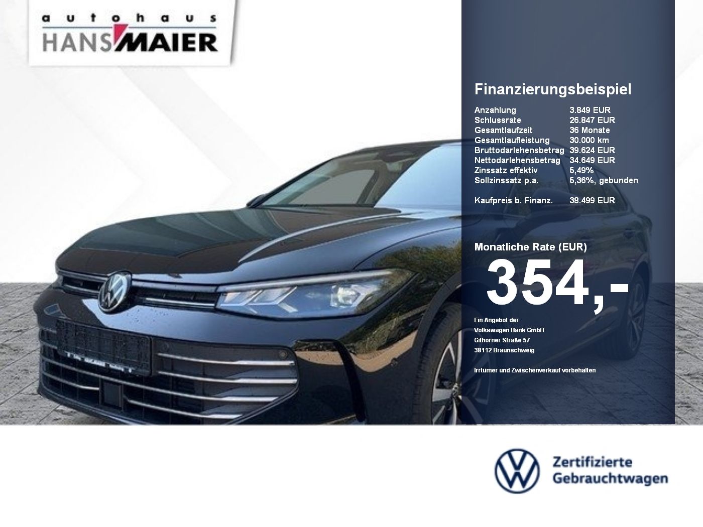 VW Passat Business TDI DSG AHK IQDriveNavi LED LM