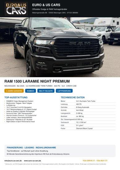 Dodge RAM 1500 Crew Laramie Night Premium Rambox  Mult