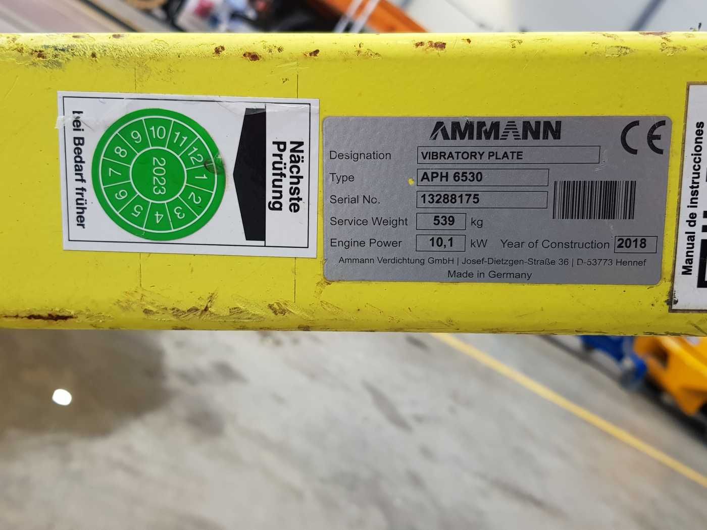Fahrzeugabbildung Ammann APH 6530 Rüttelplatte / 539kg / 2018 / Diesel