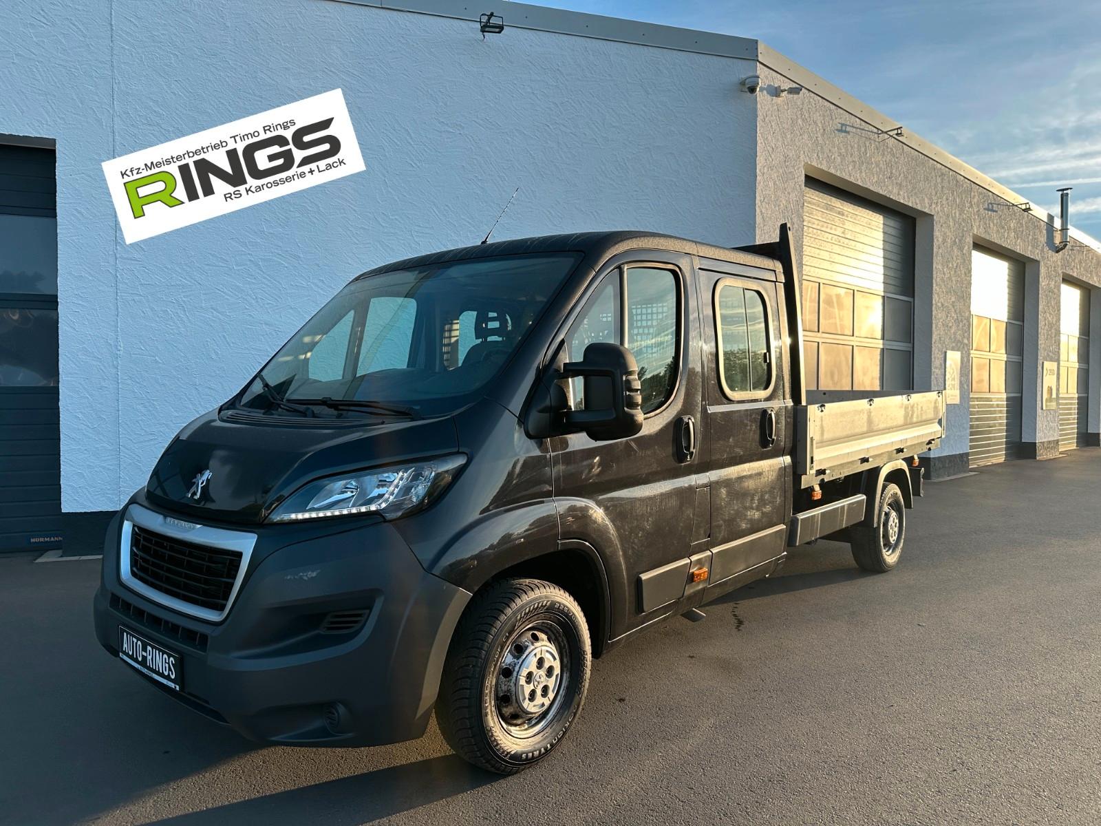 Peugeot Boxer DoKa mit Pritsche | Kran | AHK | Klima