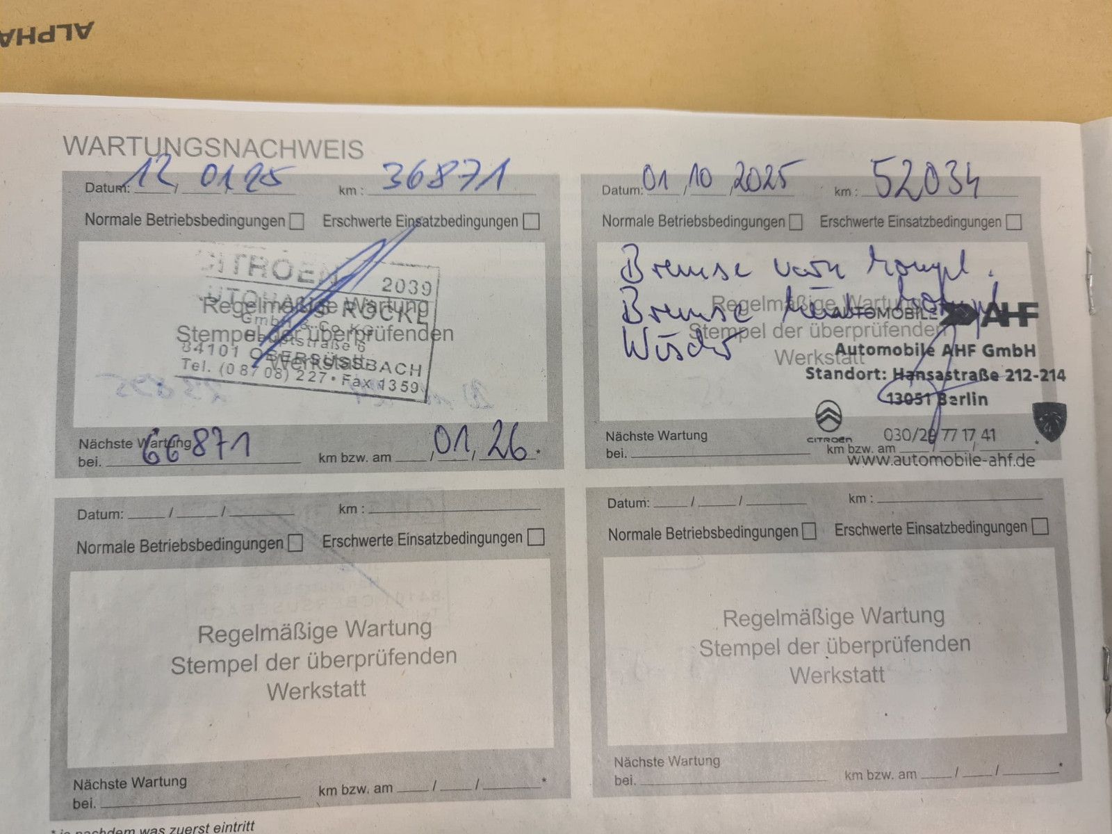 Fahrzeugabbildung Citroën Berlingo / KAMERA / SCHECKHEFT