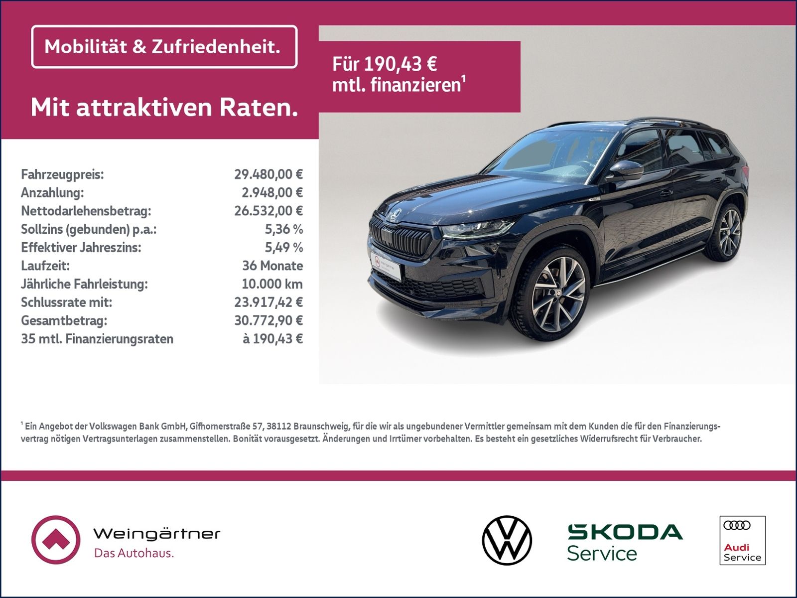 Kodiaq 2.0 TDI Sportline 4x4, AHK, Business Colu