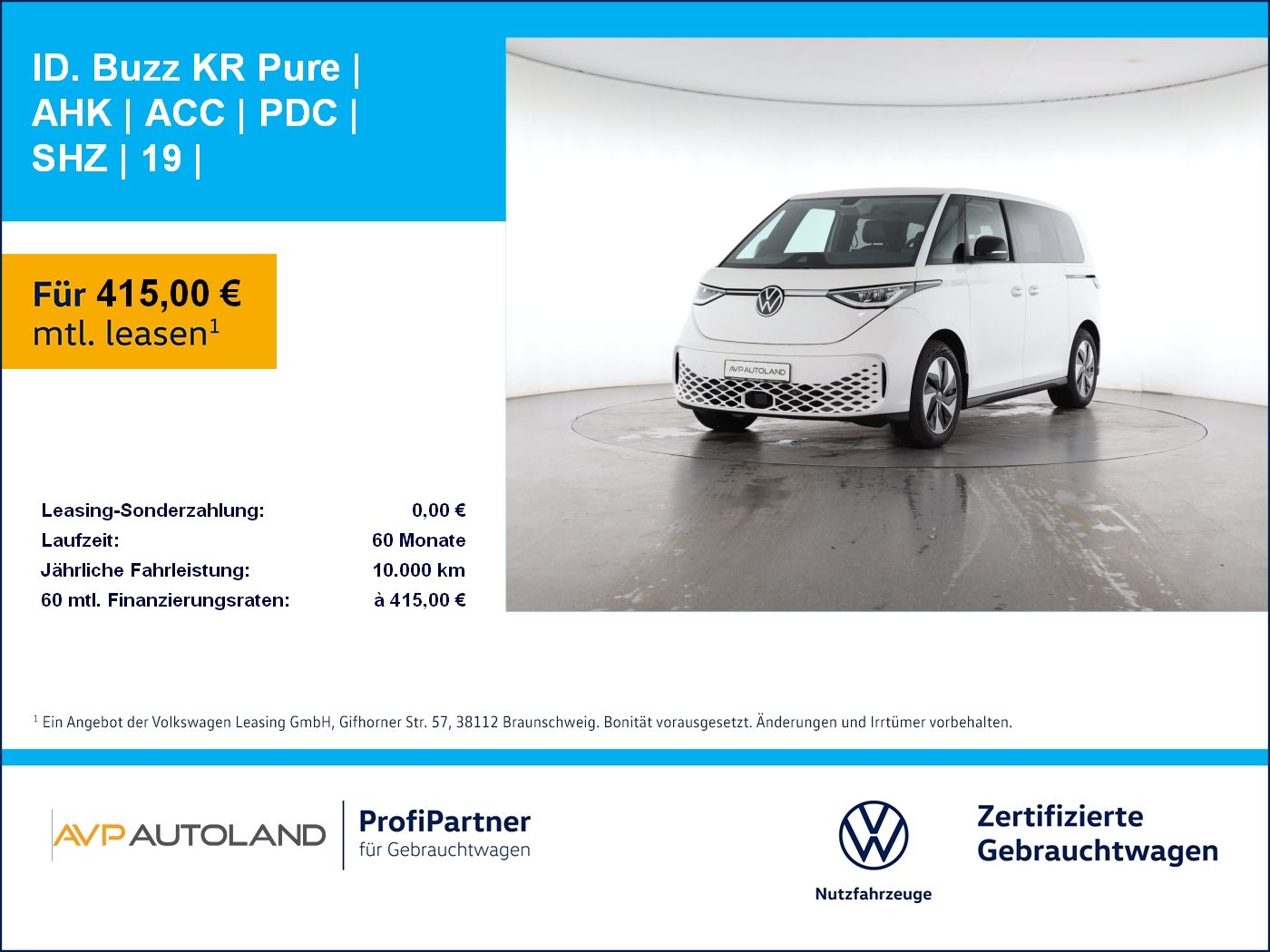Volkswagen ID. Buzz KR Pure | AHK | ACC | PDC | SHZ | 19 |