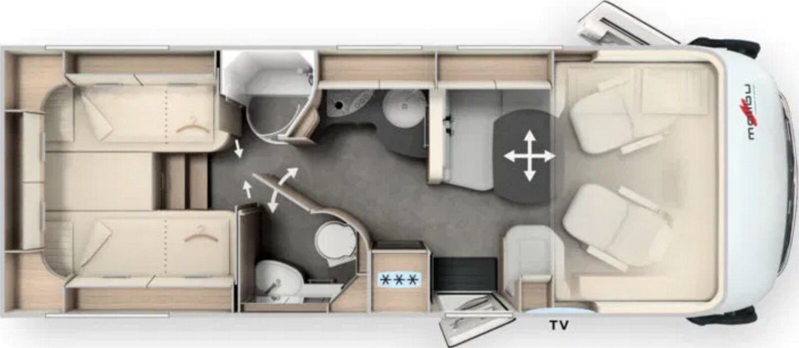 Fahrzeugabbildung Malibu I 490 RB LE comfort Mercedes,LED,Autom,Distronic