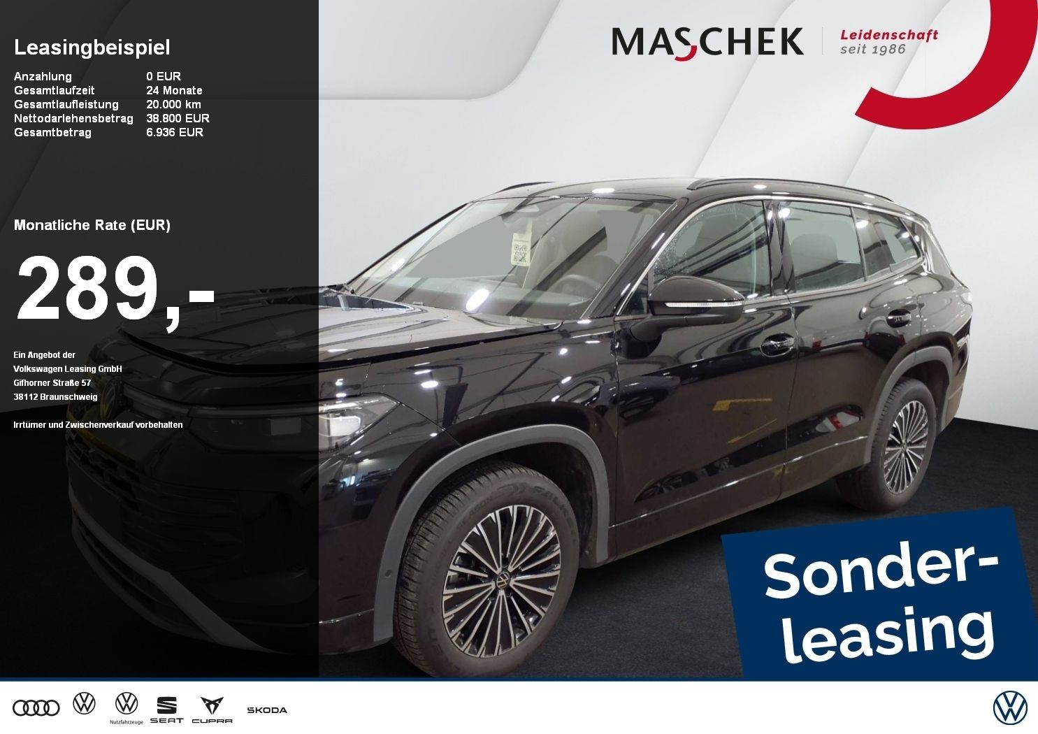 Volkswagen Tayron Life 2.0 TDI Sonderleasing ohne zzgl Kost