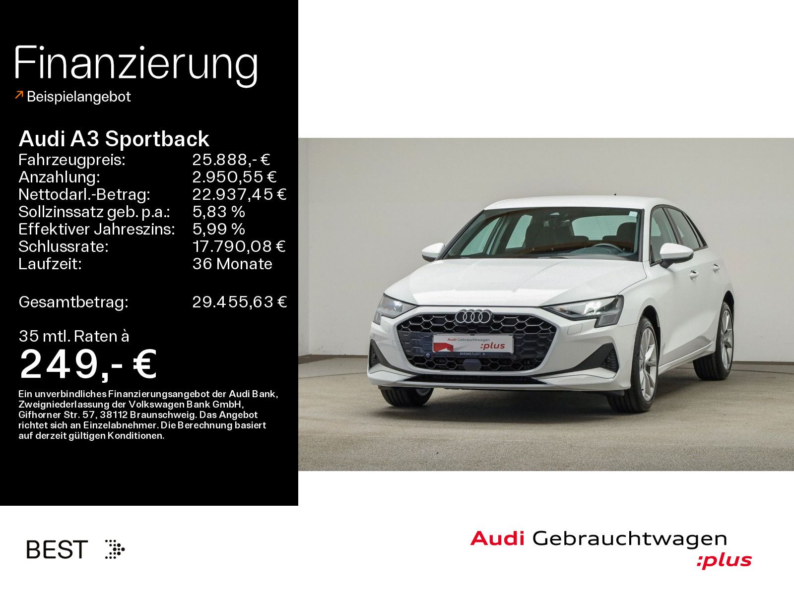 Audi A3 Sportback advanced 30 TFSI Navi, Klima Plus