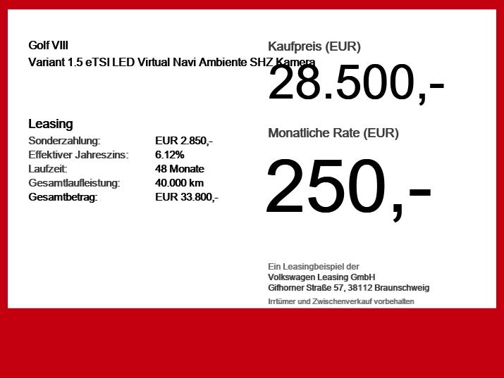Volkswagen Golf VIII Variant 1.5 eTSI LED Virtual Navi Ambi, миниатюра 6