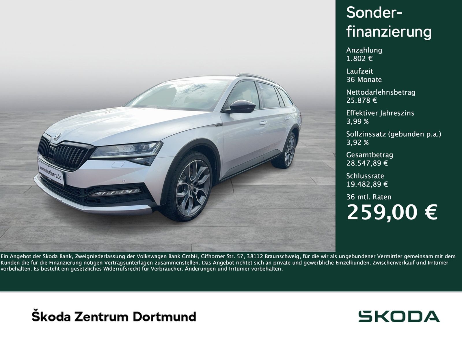 Skoda Superb Combi 2.0 SCOUT 4X4 AHK ACC LM19 MATRIX