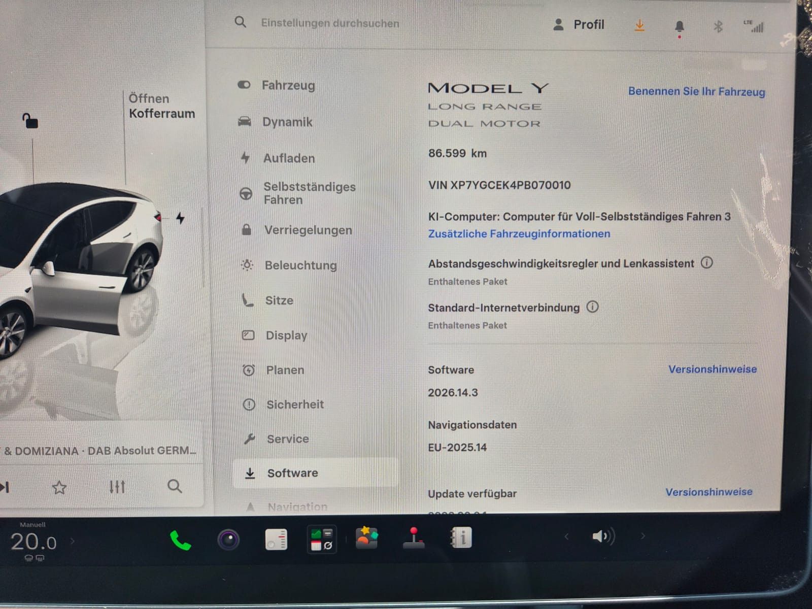 Fahrzeugabbildung Tesla Model Y LR Dual AWD PANO+STDHZ+NAVI+LED+ACC+19"+