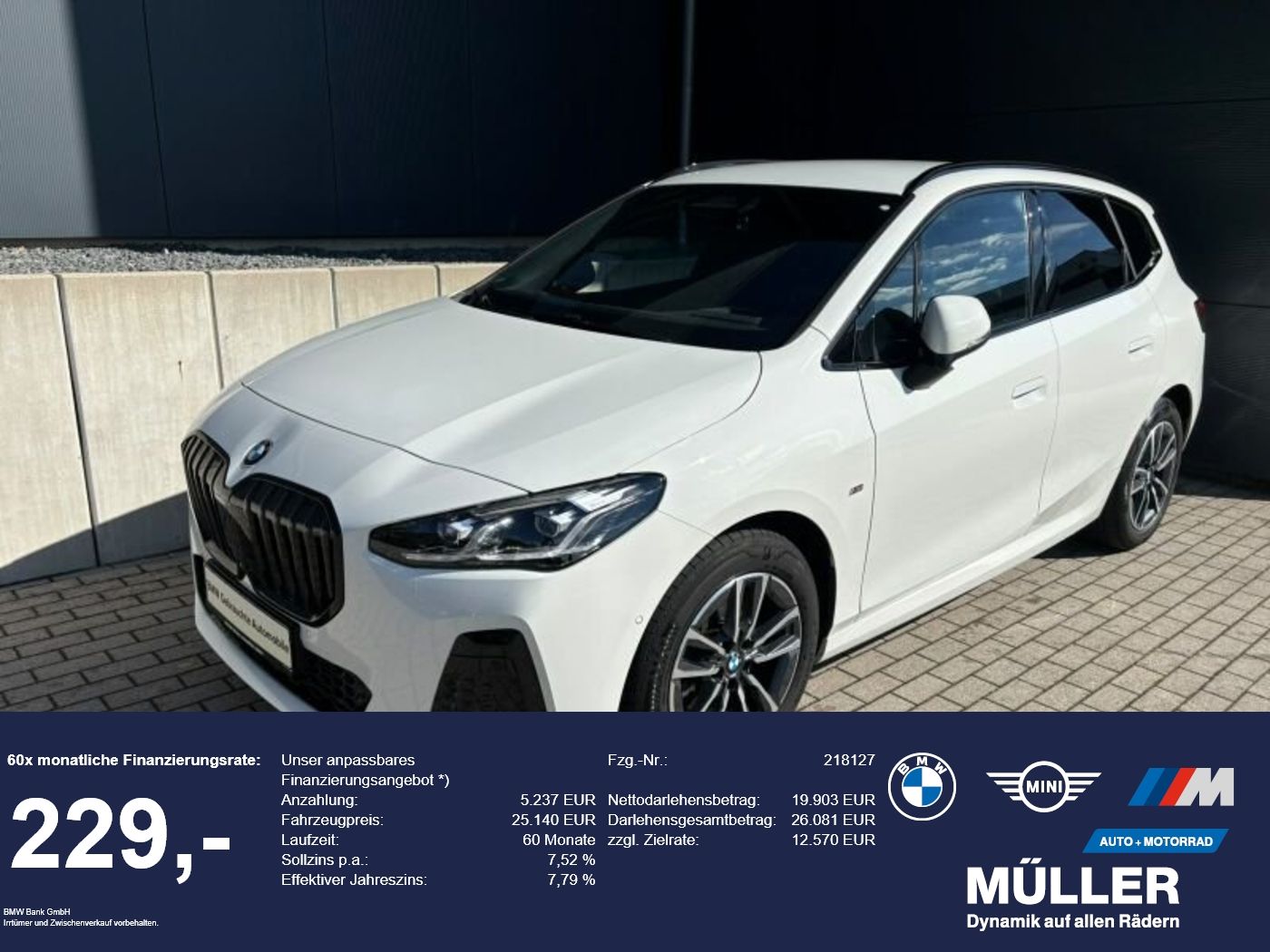 BMW 218i Active Tourer SAG M Sport AHK/ACC/HUD/360