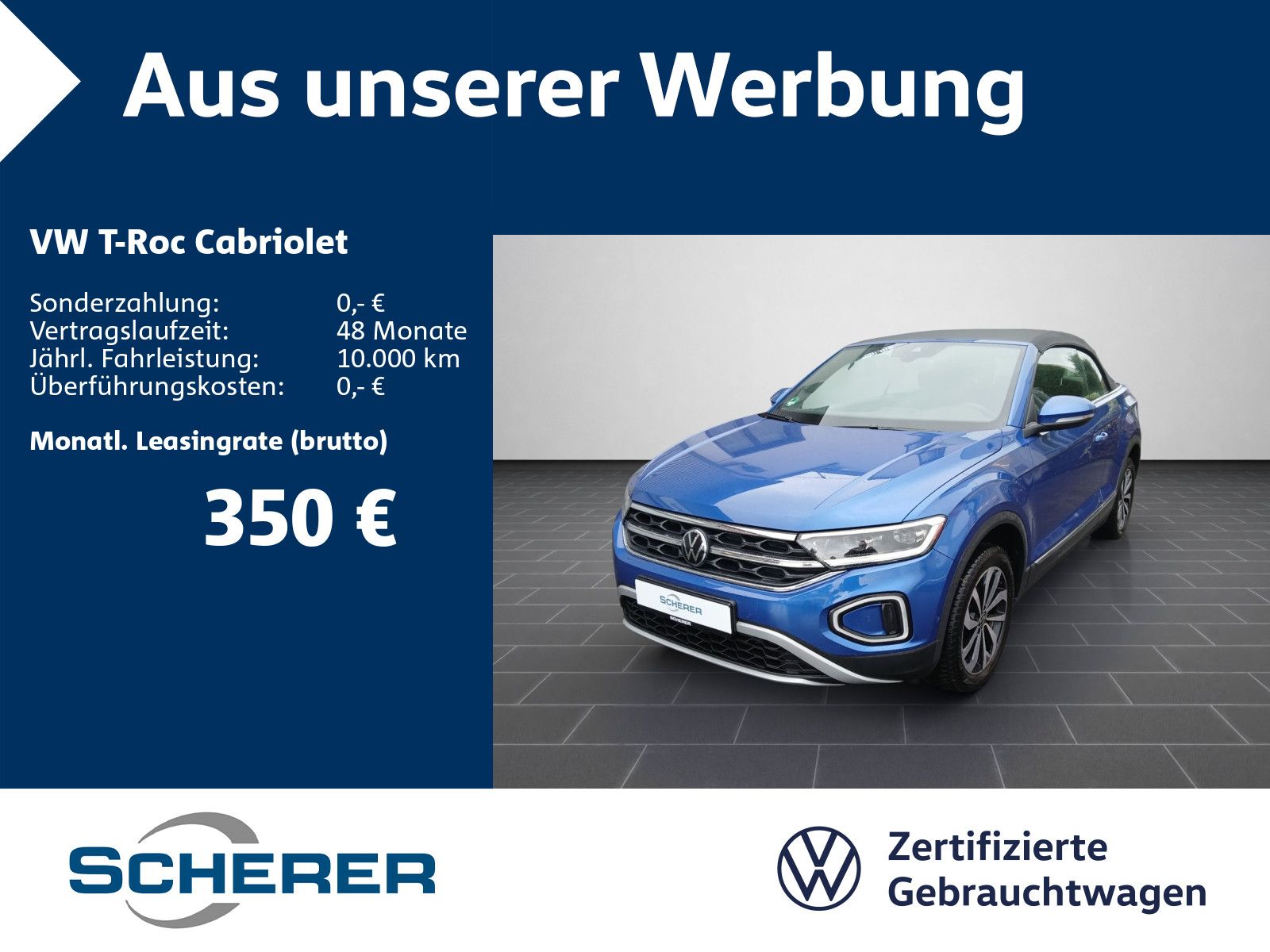 Volkswagen T-Roc Cabriolet 1.0 TSI Style NAVI/APP/SHZ/PDC/L