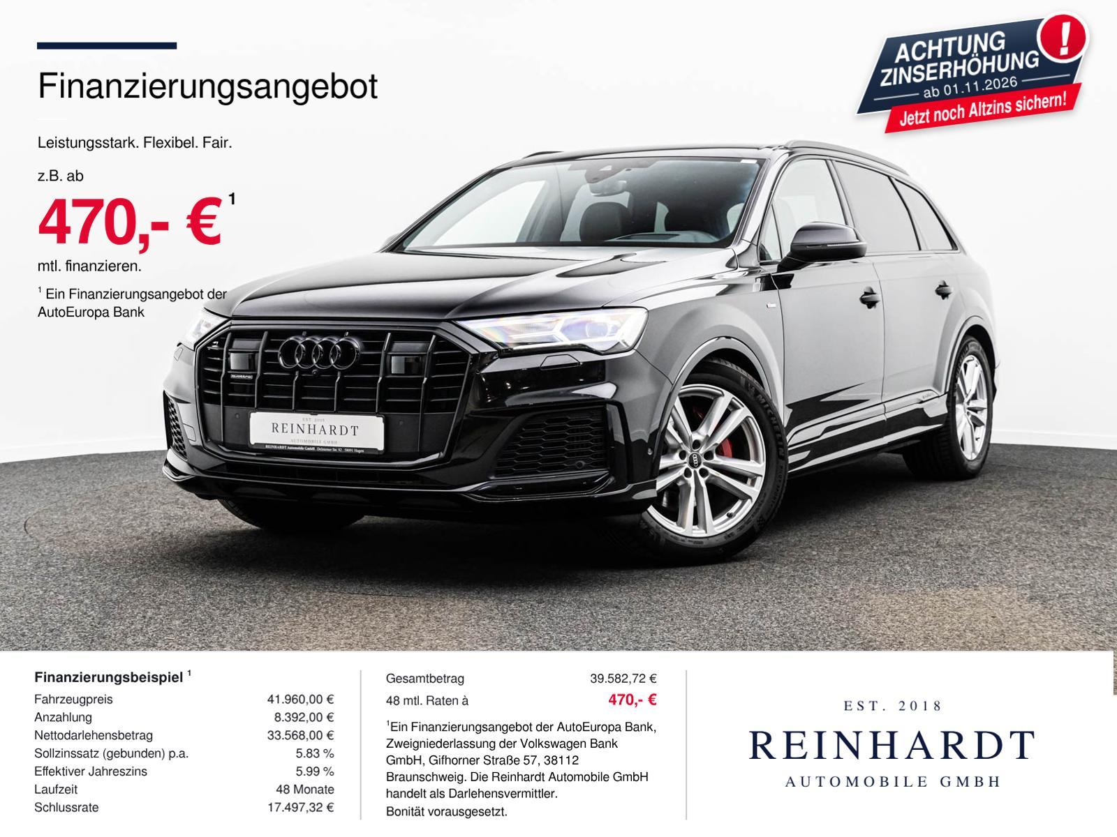 Audi Q7 55TFSi Q 2x S LINE/BLACK/ACC/HuD/PANO/7-SITZE