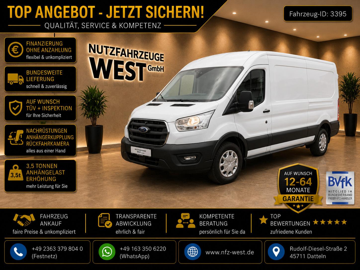 Ford Transit TDCI Hoch+Lang*L3-H2*Garantie*AHK=3,5 T*