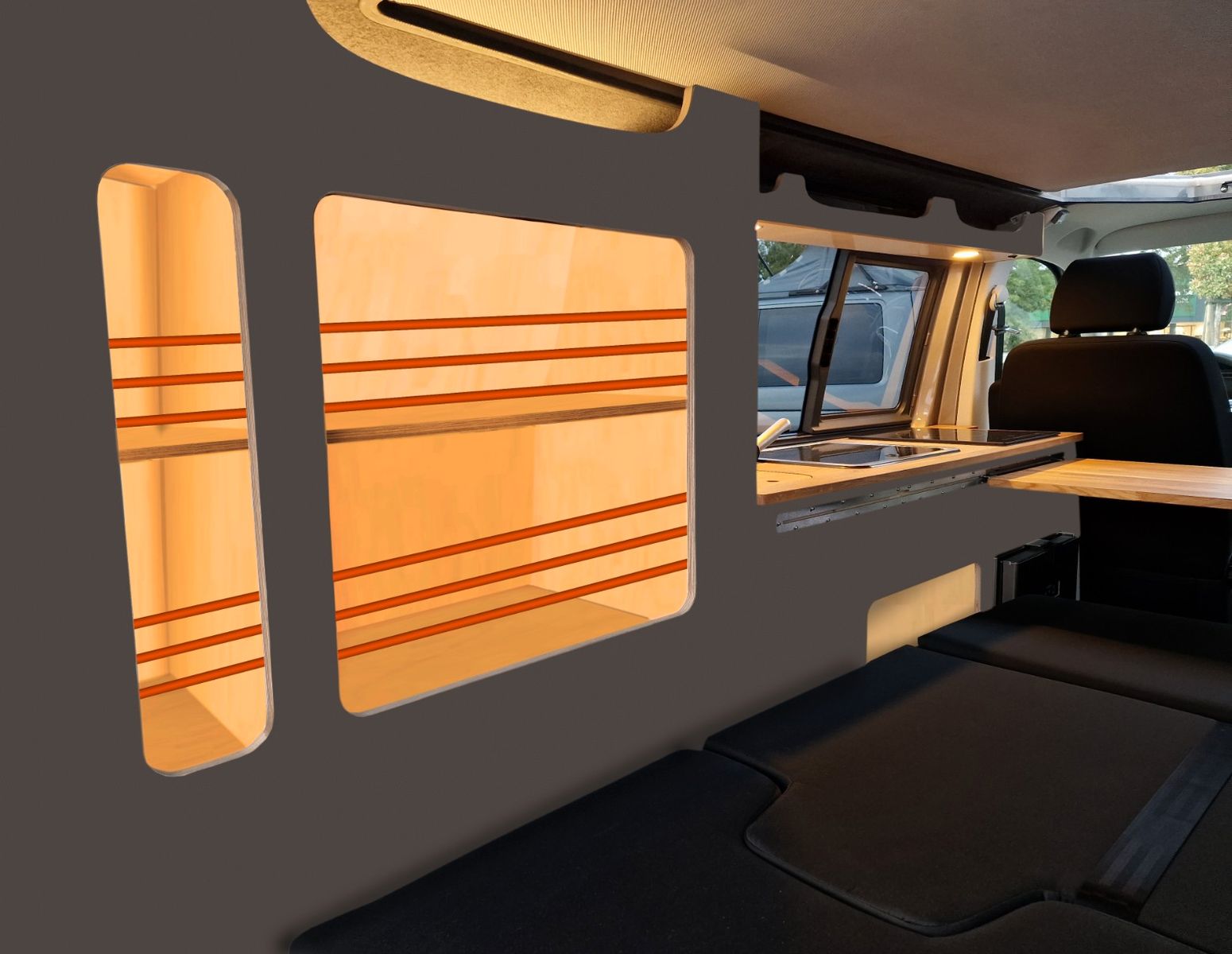 Volkswagen T6.1 wie California AUFSTELLDACH KÜCHE ALLTAG foto 8