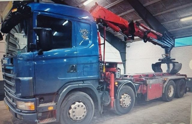 Scania 164/480 8x2 Kran FASSI Greifer Abroll Kipper