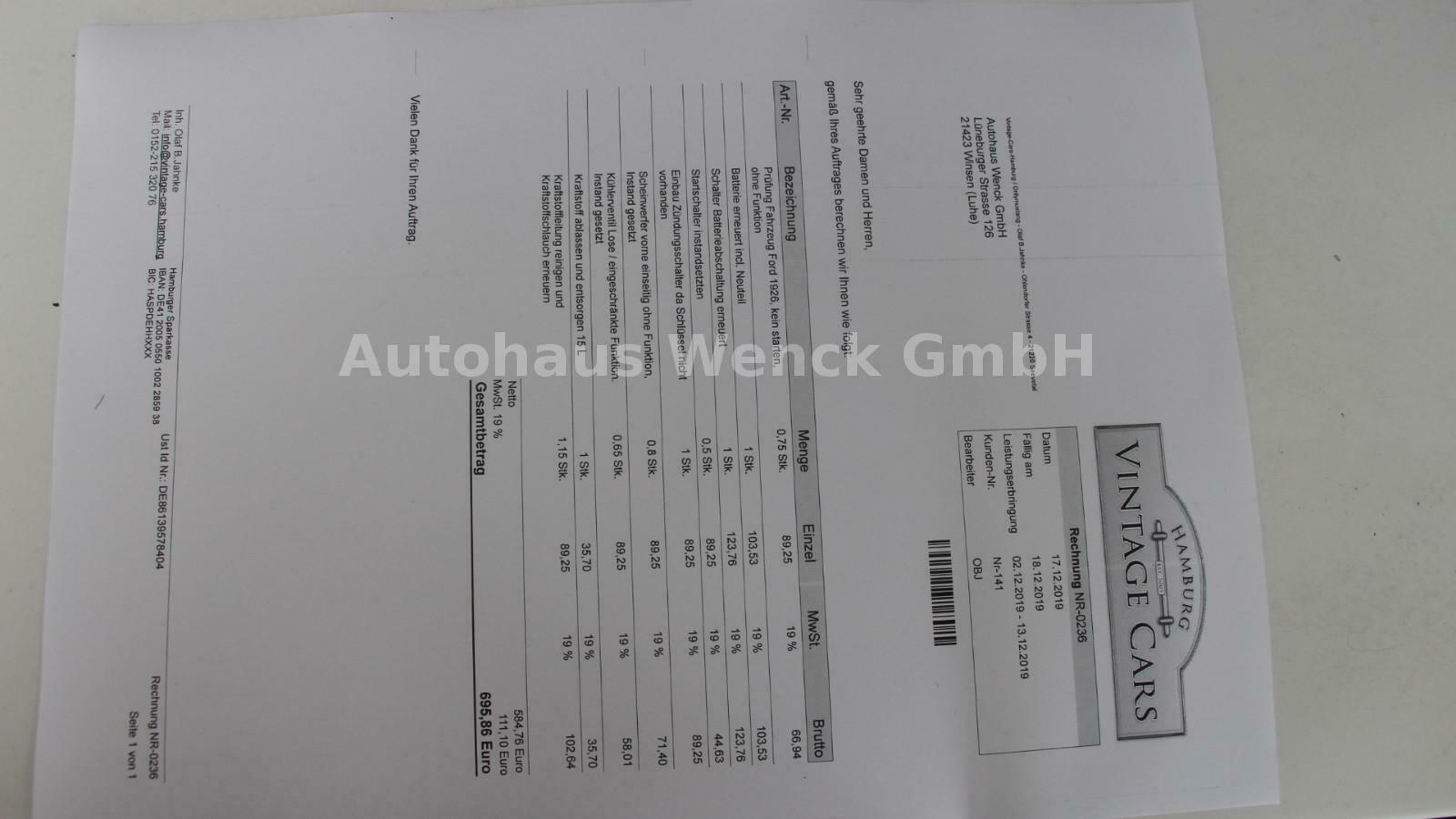 Ford T 2,9 l*Cabrio*2SITZE*Tin Lizzie*TÜV NEU*LEDER*