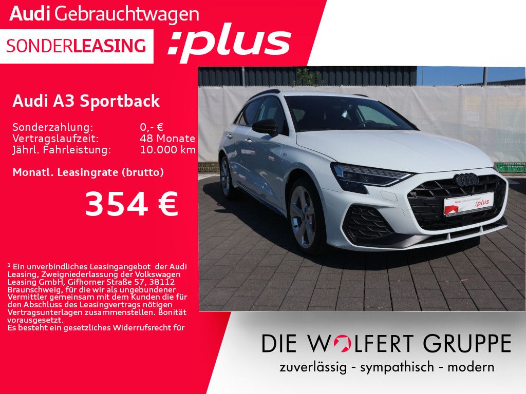Abbildung Leasingangebot Audi A3 Sportback S line 45 TFSI e S tronic 0,5%*AHK