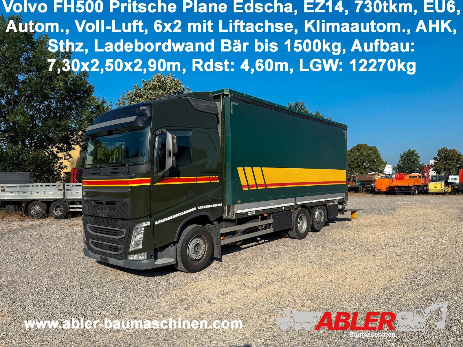 Volvo FH500 Pritsche Plane Edscha Autom.