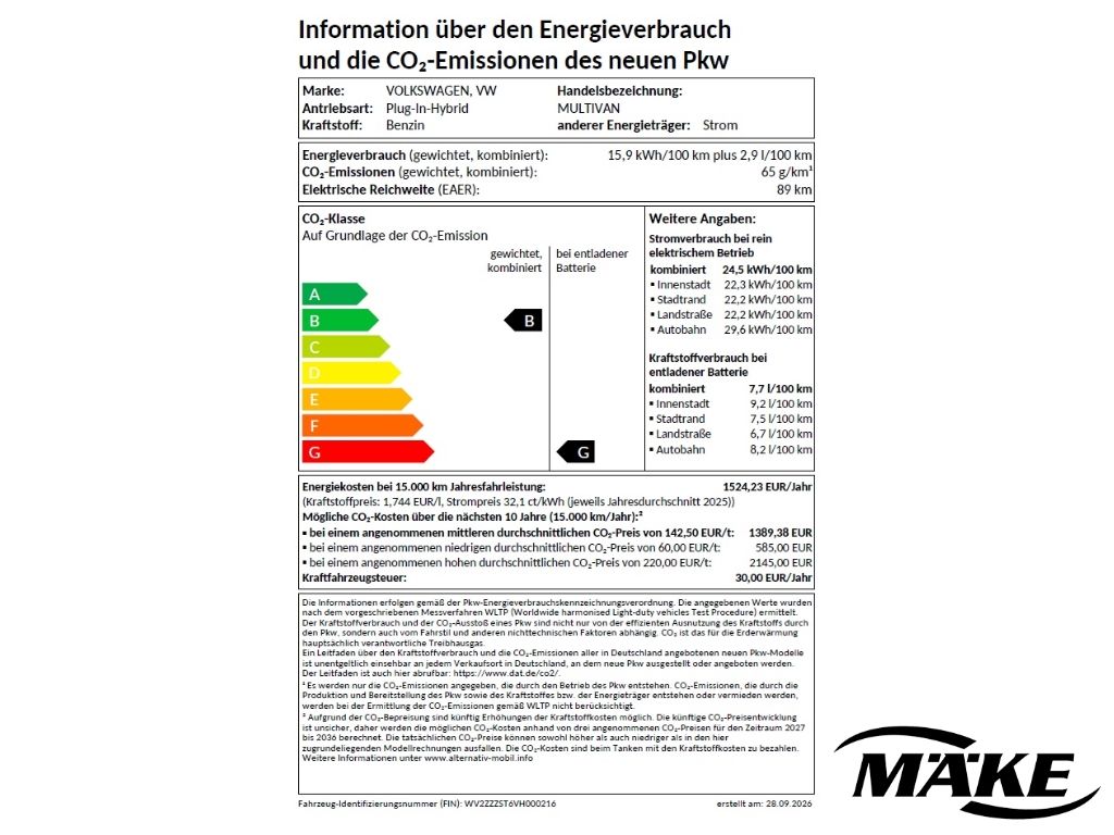 Volkswagen T7 Multivan Edition 1.5 eHybrid LÜ 4MOTION DSG imagem 2