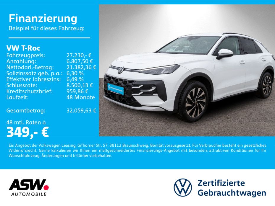 Volkswagen T-Roc Life 1.5 TSI DSG LED Navi RFK ACC PDC SHZ