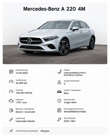 MERCEDES-BENZ A 220 4MATIC DCT - *36 Monate Garantie*