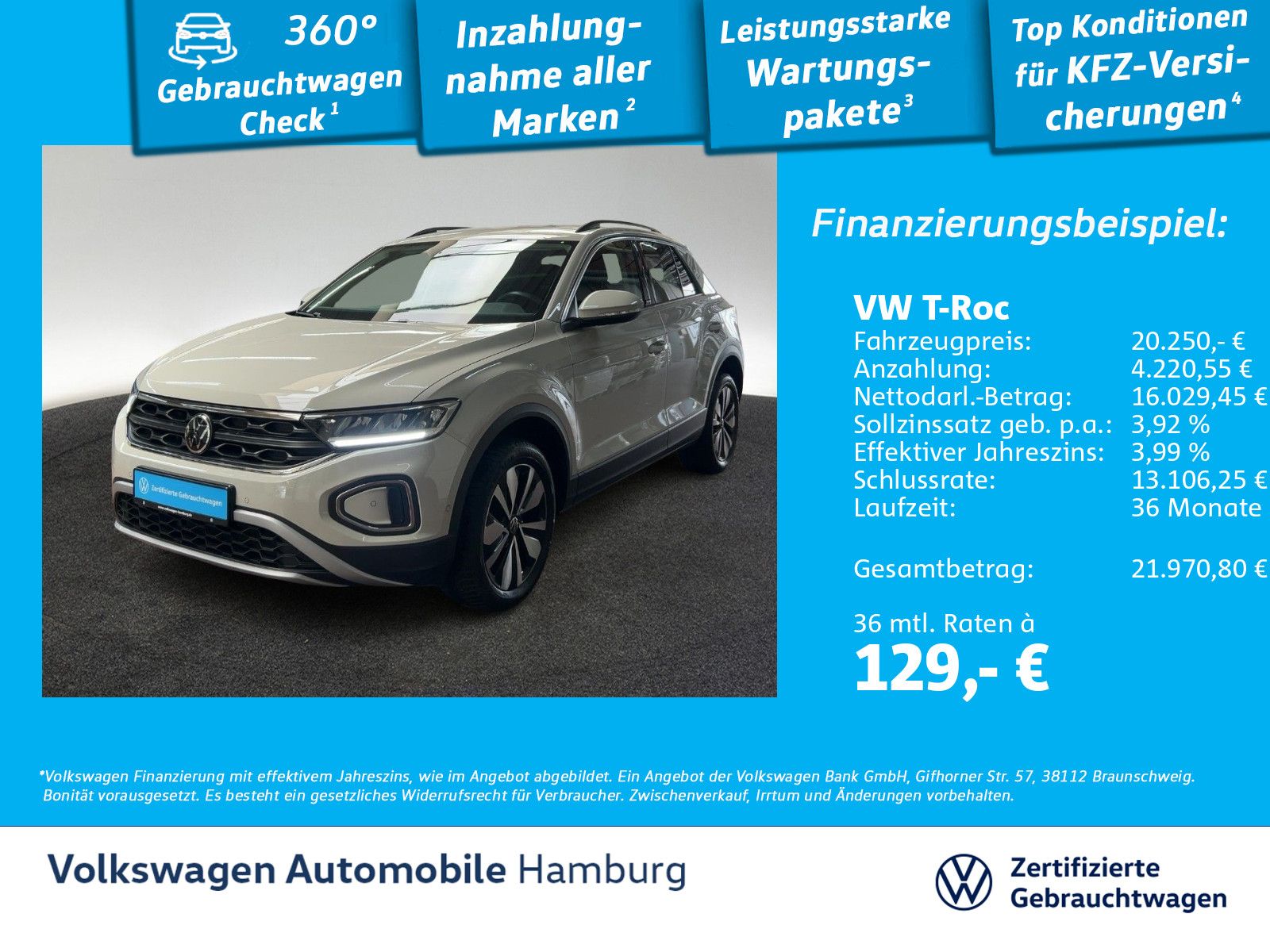 Volkswagen T-Roc 1.0 TSI Move DAB+ LED App-Connect Sitzheiz imagem 2