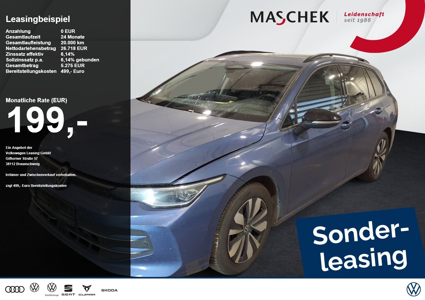 Volkswagen Golf Variant Goal *Sonderleasing* 2.0 TDI DSG Na