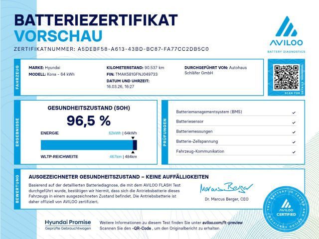 Fahrzeugabbildung Hyundai KONA Prime Elektro 64 kWh 1Hd