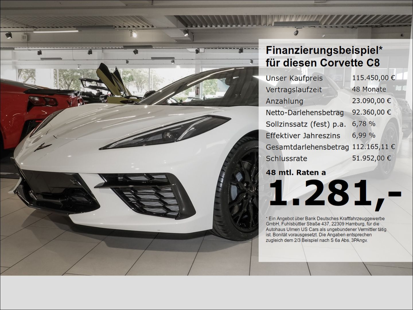 Corvette C8 Stingray Cabriolet 3LT Frontlift Vollausstatt