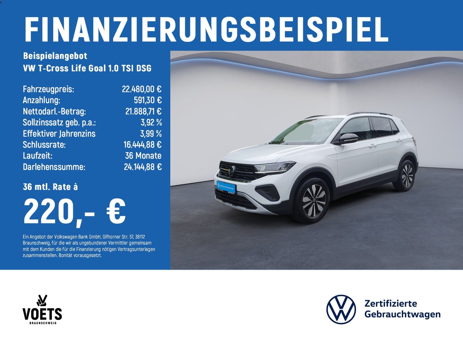 Volkswagen T-Cross Life Goal 1.0 TSI DSG LED+RearView+PDC