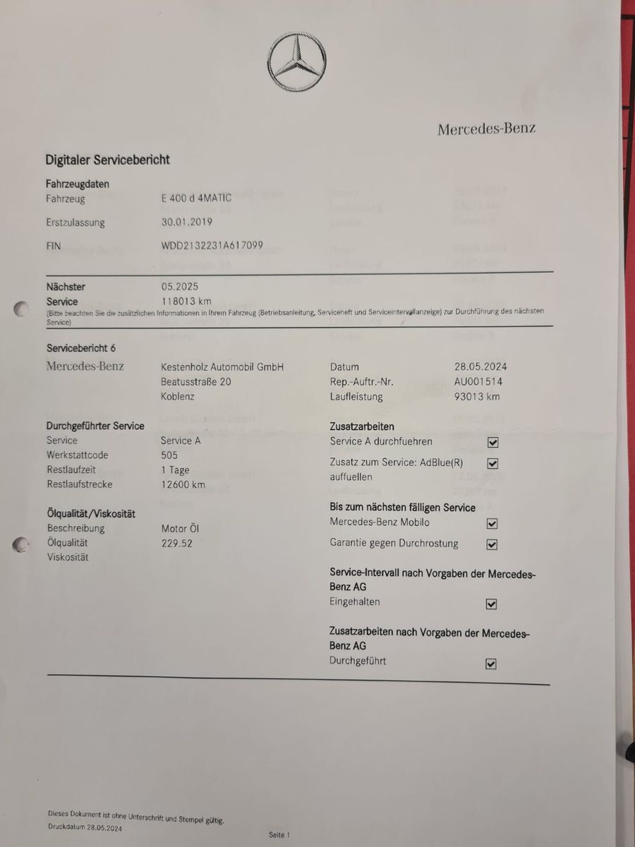 Fahrzeugabbildung Mercedes-Benz E 400 T-Modell 4Matic/ Multibeam / AHK / AMG