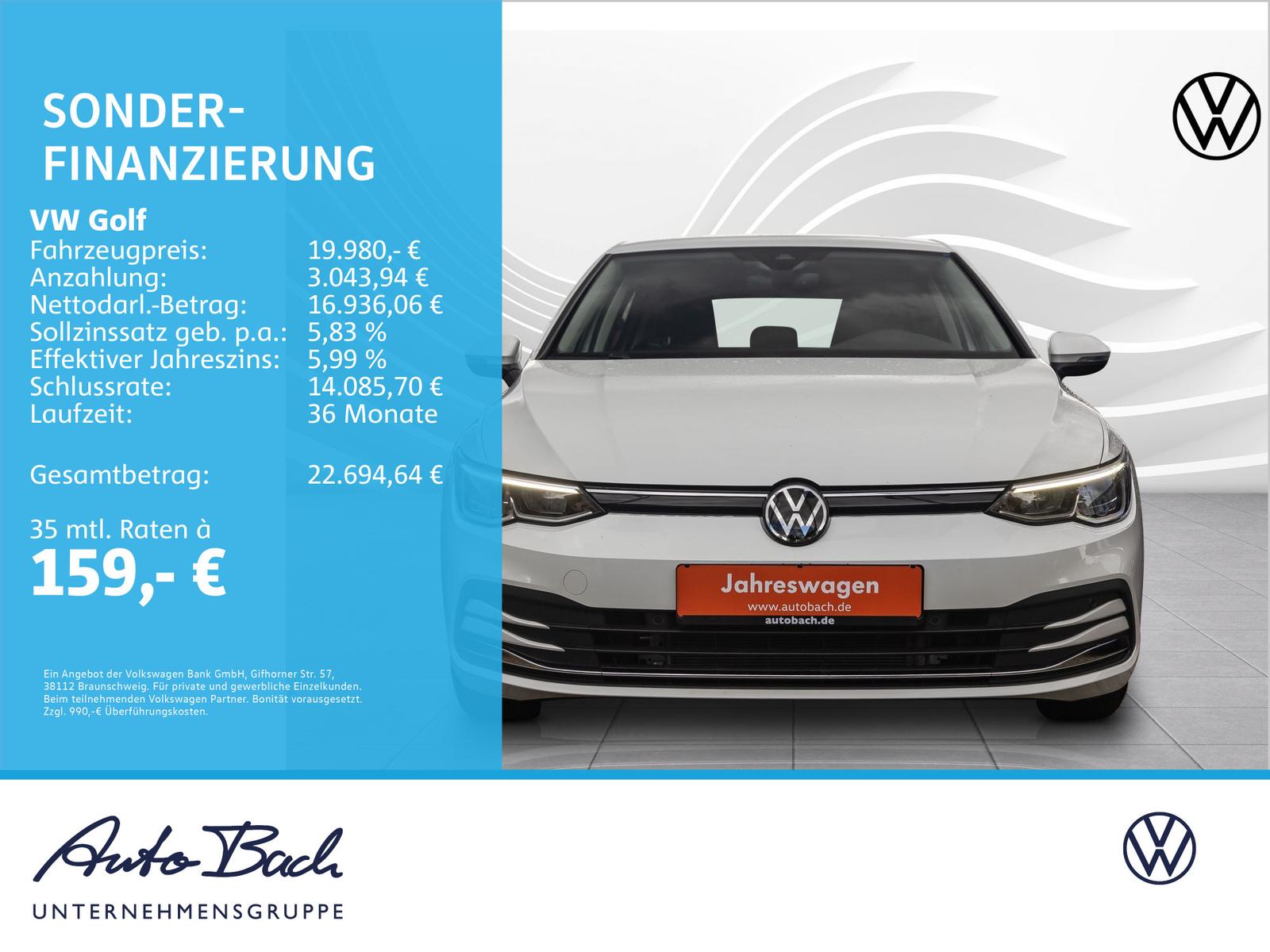 Volkswagen Golf VIII 1.5 eTSI "ACTIVE" DSG Navi LED Digital, миниатюра 2