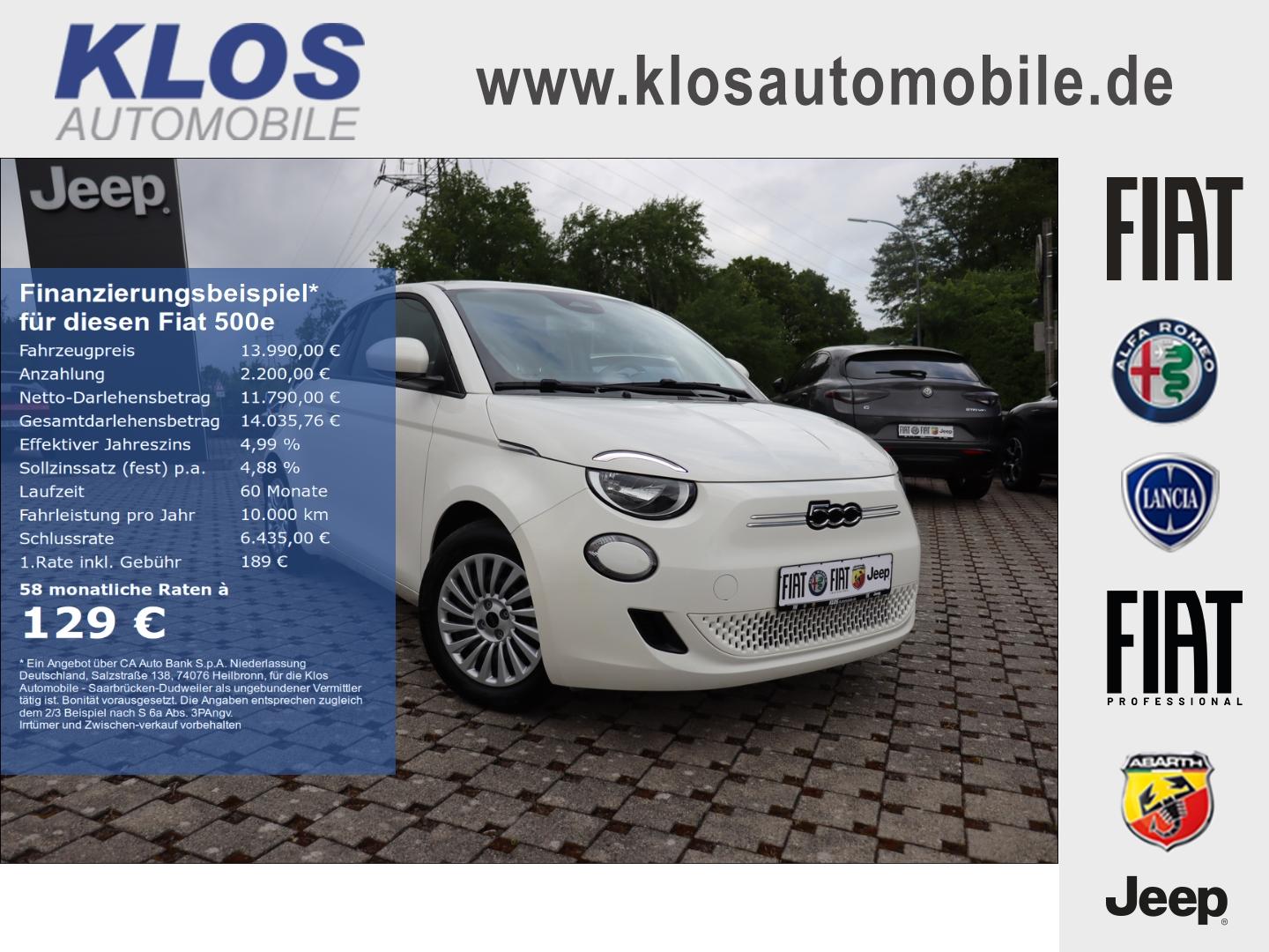 Fiat 500e ACTION 23,8kWh 95PS CARPLAY RADIO PAKET PDC