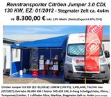 Citroën Renntransporter m. Stegmaier Profizelt ca. 4x4m - Renntransporter