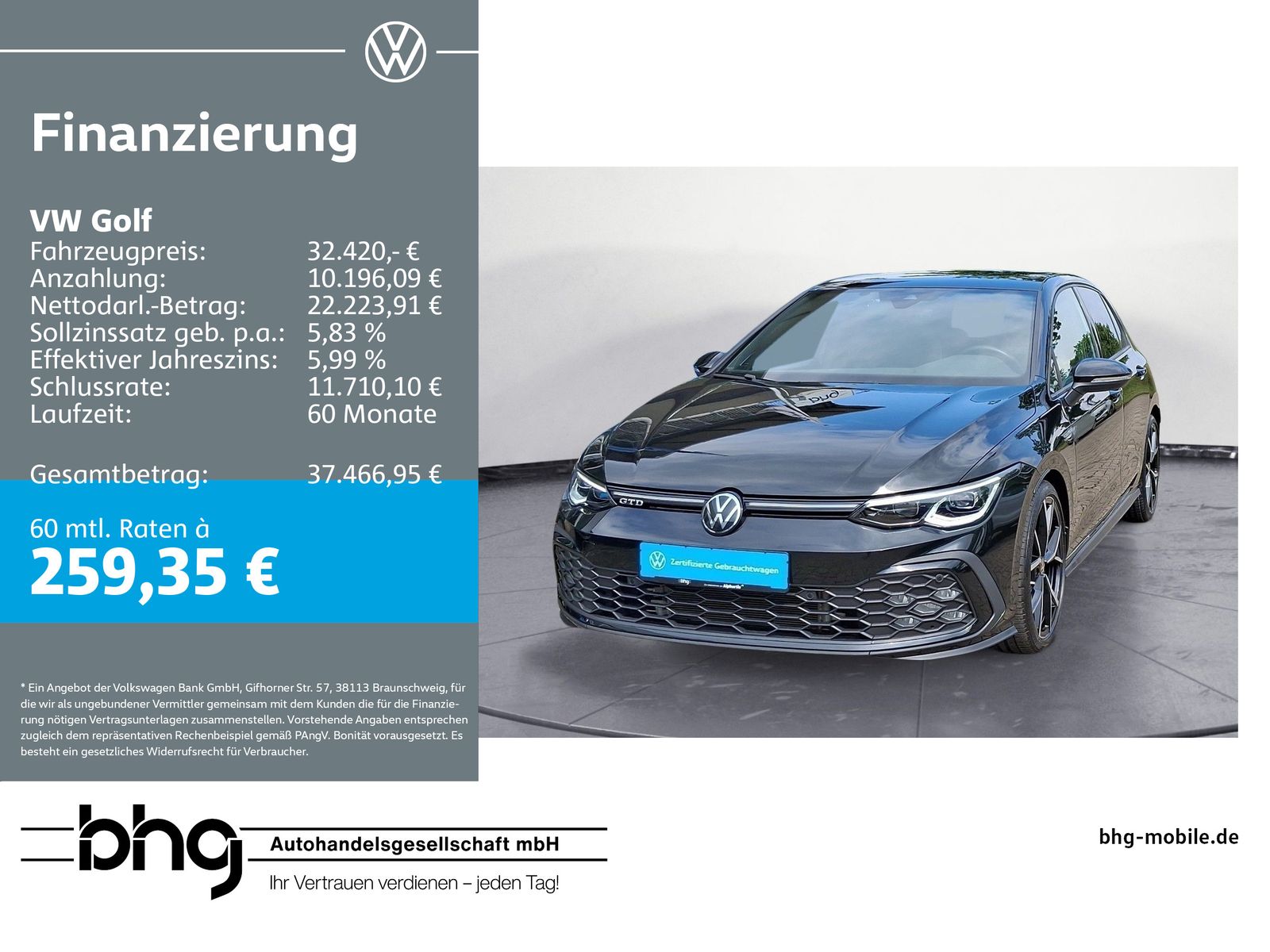 Volkswagen Golf GTD 2.0 TDI DSG #AHK #KAMERA #LED #HARMAN- 