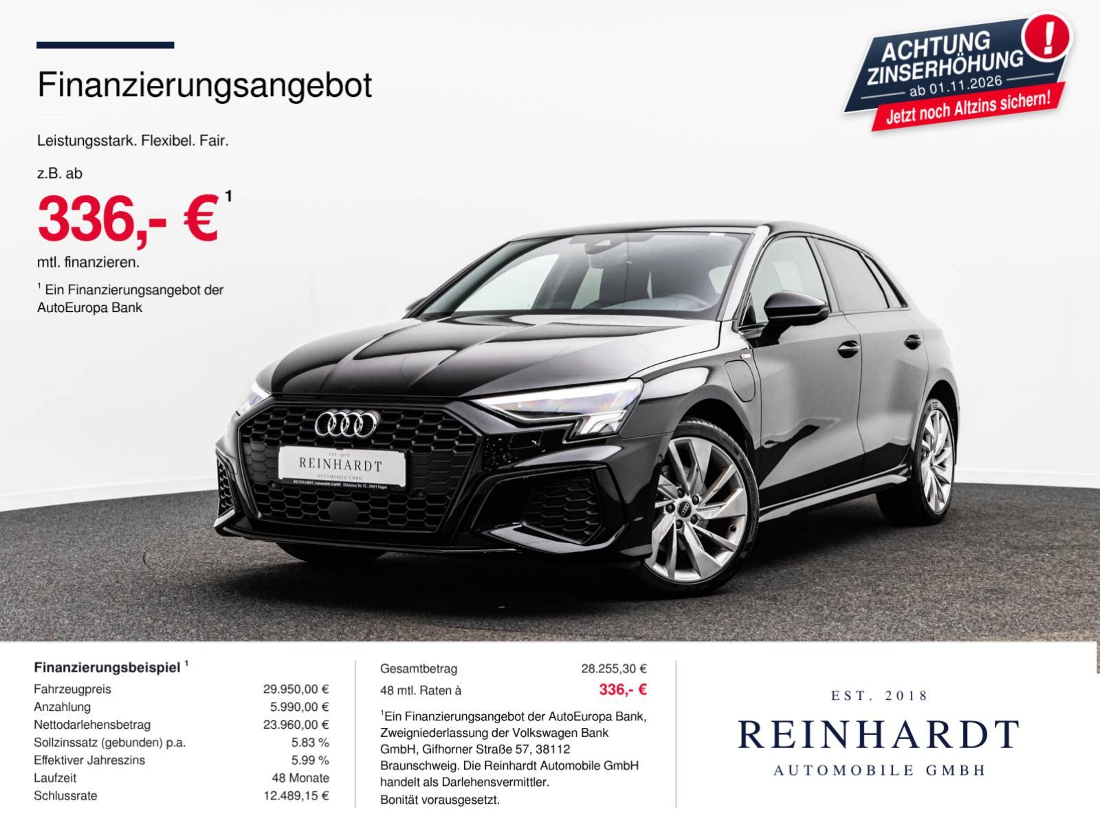 Audi A3 SPORTBACK 40TFSie 2x S LINE ACC/CARPLAY/KAM.