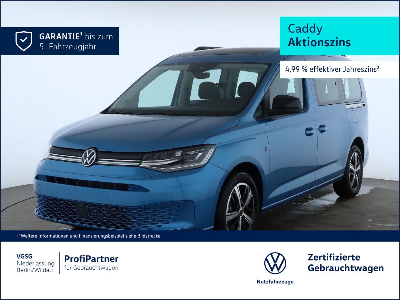 Volkswagen Caddy Maxi Life Pano AGR Alarm Navi ACC Standhzg