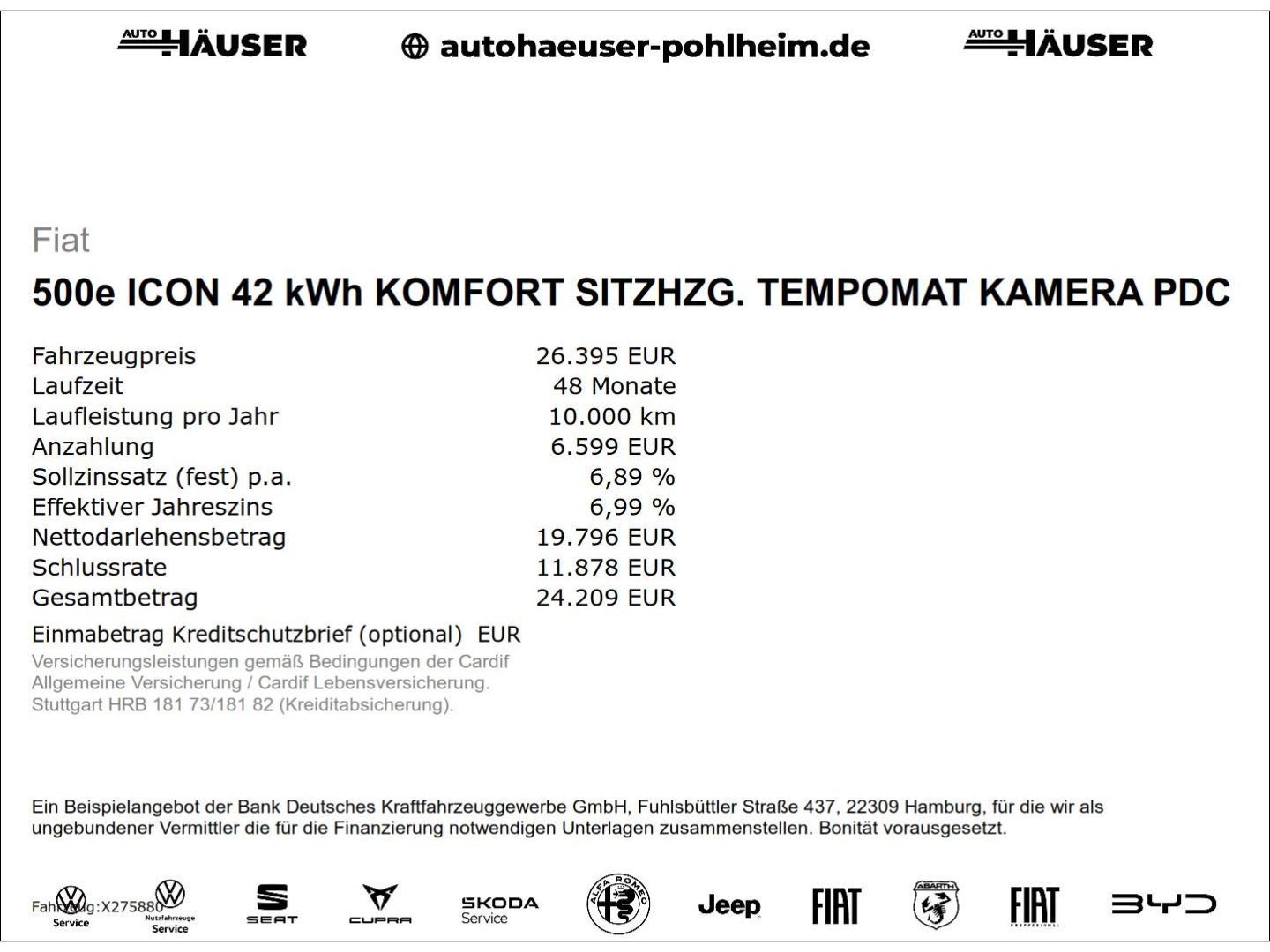 Fiat 500e ICON 42 kWh KOMFORT SITZHZG. TEMPOMAT KAMER imagem 2