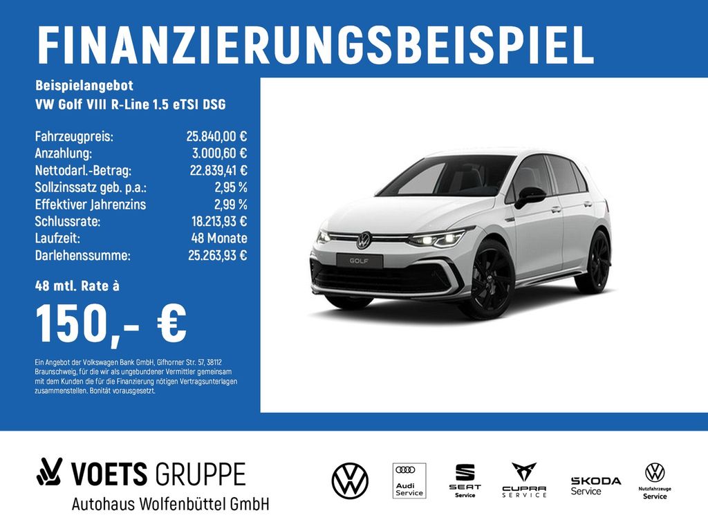 Golf VIII R-Line 1.5 eTSI DSG AHK+MATRIX+CAM