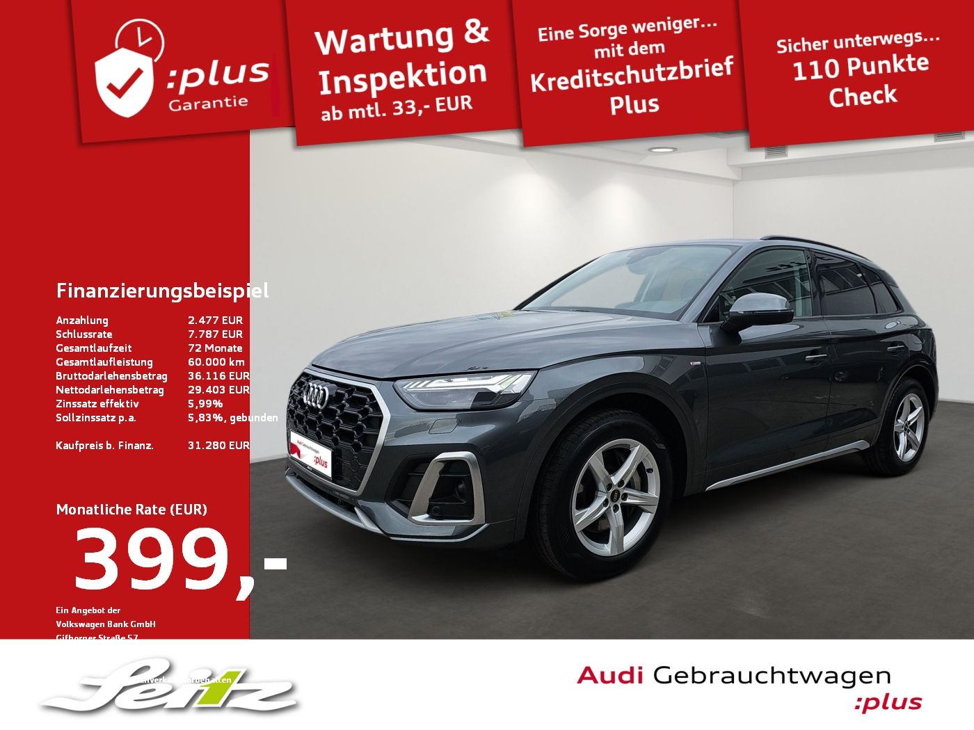 AUDI Q5 55 TFSI e quattro S line *AHK*MATRIX*KAMERA*N