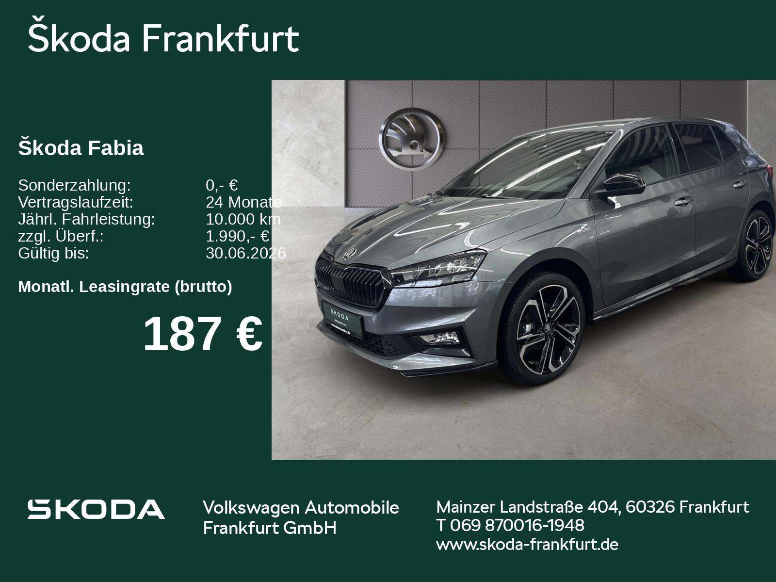 Skoda Fabia Monte Carlo 1,0 TSI 70 kW 5-Gang-Schaltget