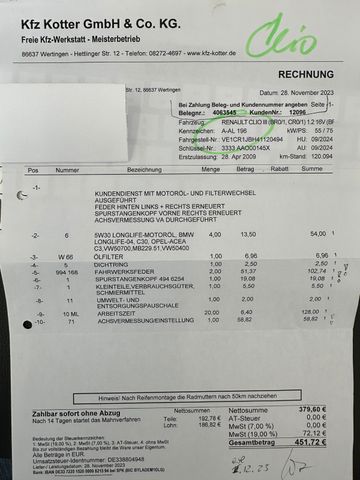 Renault Clio III Dynamique MOTOR- UND GETRIEBSCHADEN