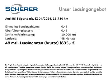 Audi Leasing Angebot: Audi RS 3 Sportback NAVI B&O KAMERA HUD