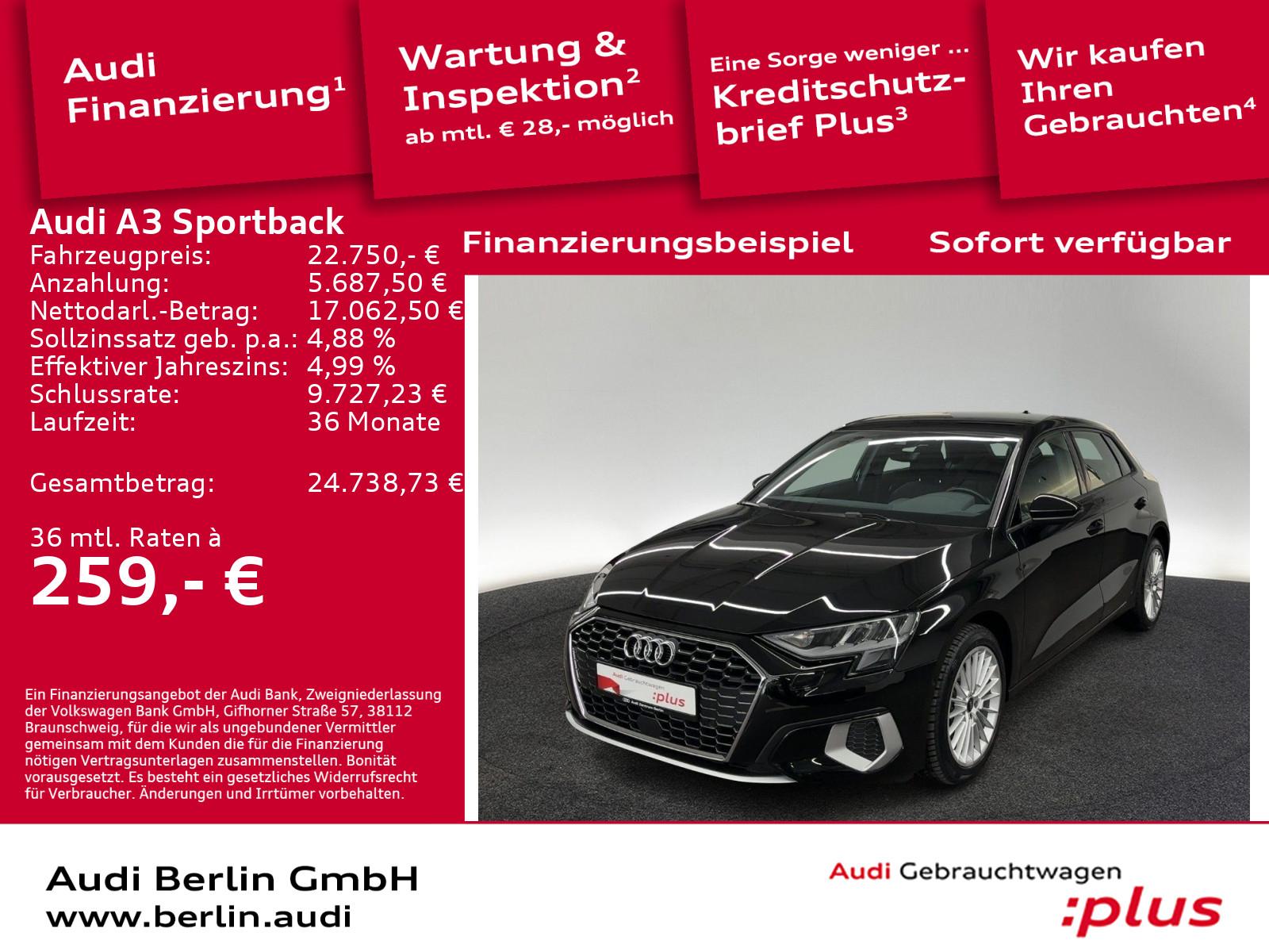 Audi A3 Sportback advanced 30 TFSI S tr. LED NAVI VIR